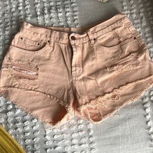 Billabong Jean Shorts Pink/Orange